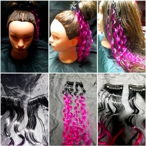 Women 2 piece otp pink hair clips 13 inches nwot